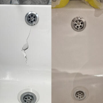 acrylic bath crack repaired in Birmingham