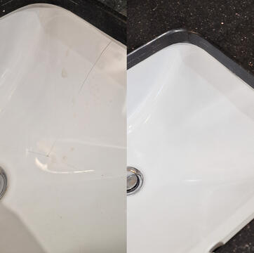 ceramic sink crack repair done in Birmingham