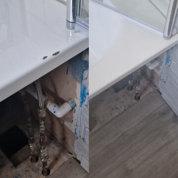 steel bath chip repair completed in Birmingham